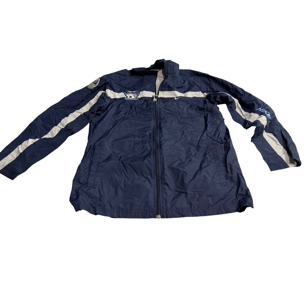 Nike San Jose Earthquakes MLS Soccer Windbreaker Jacket Navy Blue Mens Medium